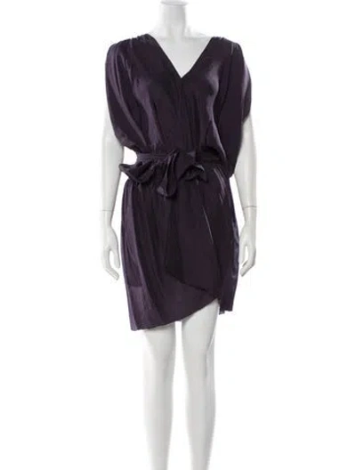 Pre-owned Lanvin Silk Knee-length Dress In Purple
