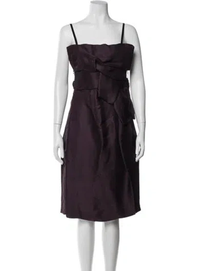 Pre-owned Lanvin Silk Knee-length Dress In Purple