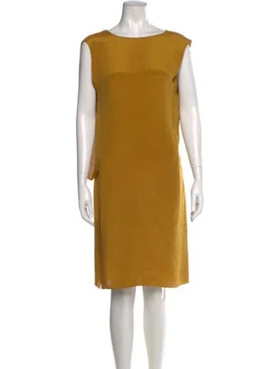 Pre-owned Lanvin Silk Knee-length Dress In Yellow