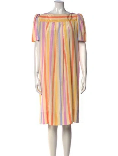 Pre-owned Lanvin Silk Knee-length Dress In Yellow