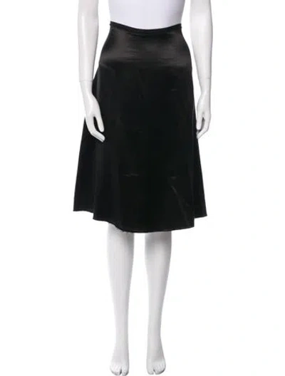 Pre-owned Lanvin Silk Knee-length Skirt In Black