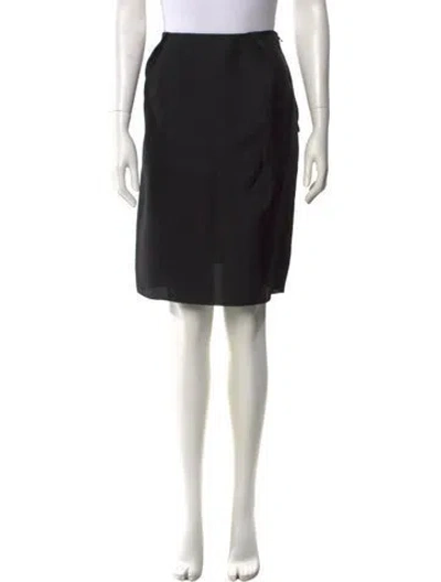 Pre-owned Lanvin Silk Knee-length Skirt In Black