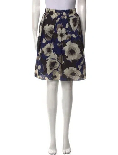 Pre-owned Lanvin Silk Knee-length Skirt In Blue