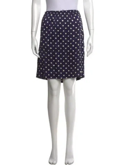 Pre-owned Lanvin Silk Knee-length Skirt In Blue