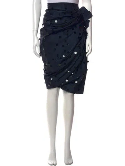 Pre-owned Lanvin Silk Knee-length Skirt In Blue