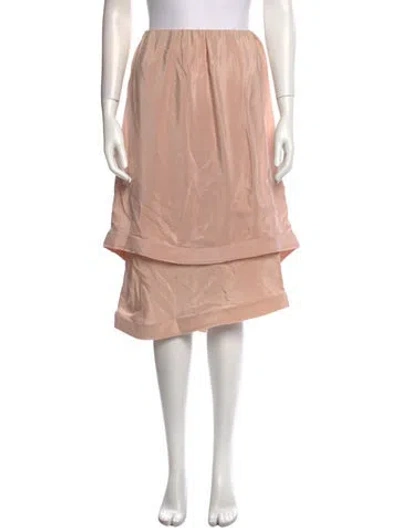 Pre-owned Lanvin Silk Knee-length Skirt In Brown