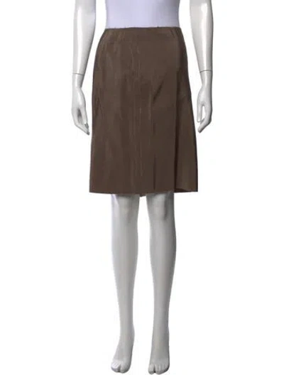 Pre-owned Lanvin Silk Knee-length Skirt In Brown