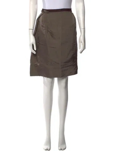Pre-owned Lanvin Silk Knee-length Skirt In Brown