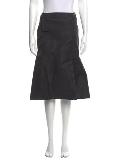 Pre-owned Lanvin Silk Knee-length Skirt In Gray