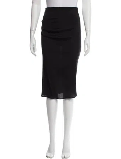 Pre-owned Lanvin Silk Knee-length Skirt In Green