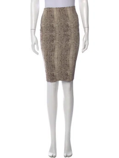 Pre-owned Lanvin Silk Knee-length Skirt In Neutral