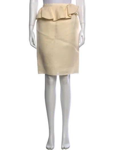 Pre-owned Lanvin Silk Knee-length Skirt In Neutrals