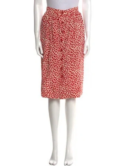 Pre-owned Lanvin Silk Knee-length Skirt In Red