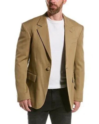 Pre-owned Lanvin Silk-lined Wool Jacket Men's In Brown