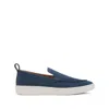 Lanvin Slip-on Suede Sneakers With Contrasting Rubber Sole In Blue