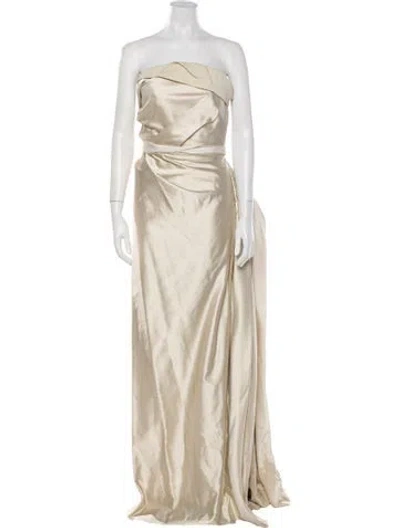 Pre-owned Lanvin Silk Long Dress In Neutral