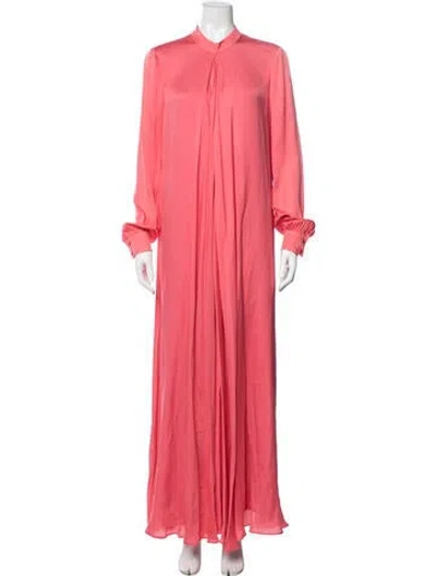 Pre-owned Lanvin Silk Long Dress In Red