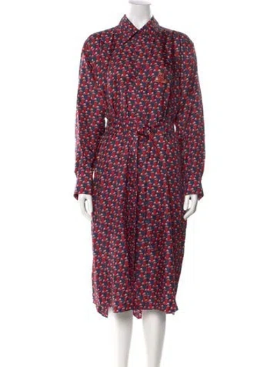 Pre-owned Lanvin Silk Long Dress W/ Tags In Red