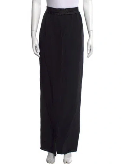 Pre-owned Lanvin Silk Long Skirt In Black