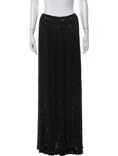 Pre-owned Lanvin Silk Long Skirt In Black