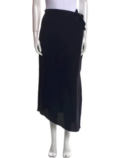 Pre-owned Lanvin Silk Long Skirt In Black