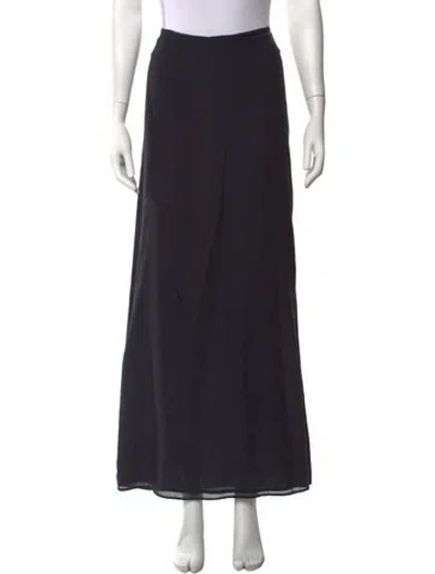 Pre-owned Lanvin Silk Long Skirt In Black