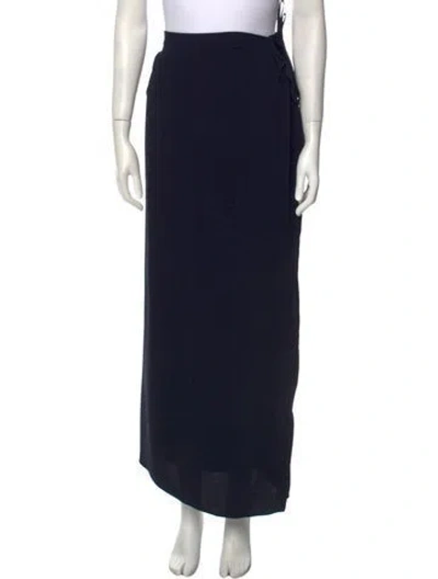 Pre-owned Lanvin Silk Long Skirt In Blue