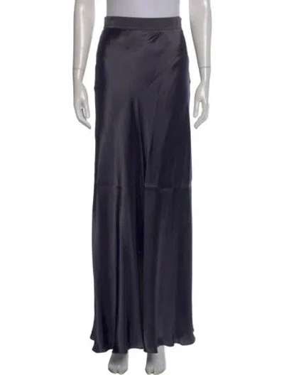 Pre-owned Lanvin Silk Long Skirt In Blue