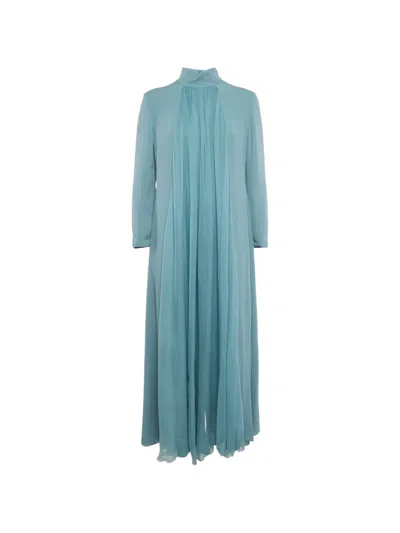 Pre-owned Lanvin Silk Maxi Dress In Blue