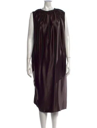 Pre-owned Lanvin Silk Midi Length Dress In Black