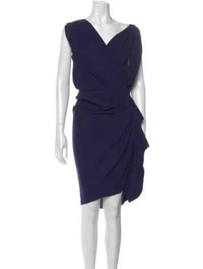 Pre-owned Lanvin Silk Midi Length Dress In Blue