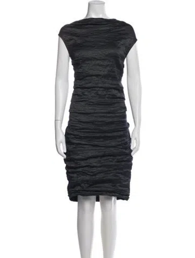 Pre-owned Lanvin Silk Midi Length Dress In Blue
