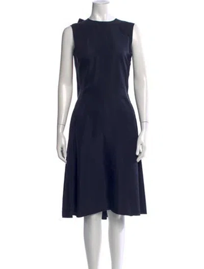 Pre-owned Lanvin Silk Midi Length Dress In Blue