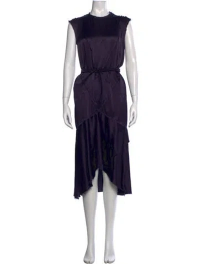 Pre-owned Lanvin Silk Midi Length Dress In Blue
