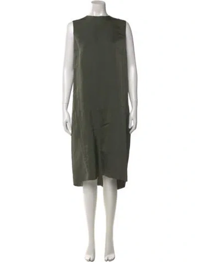 Pre-owned Lanvin Silk Midi Length Dress In Green
