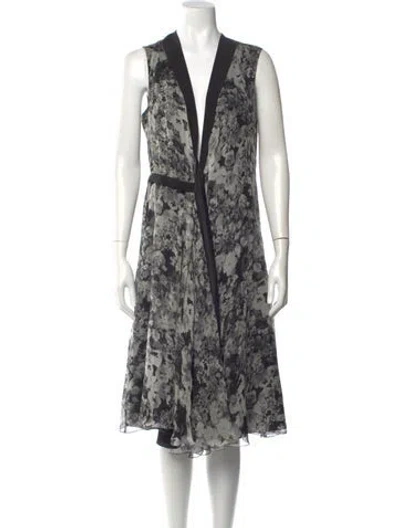 Pre-owned Lanvin Silk Midi Length Dress In Green
