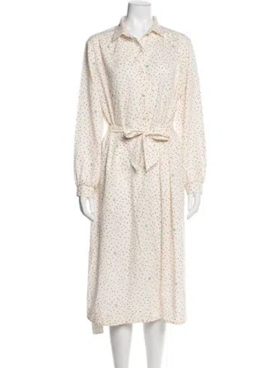 Pre-owned Lanvin Silk Midi Length Dress In Multi