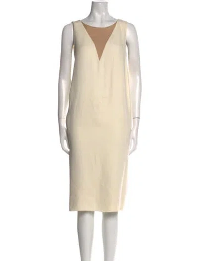 Pre-owned Lanvin Silk Midi Length Dress In Neutral