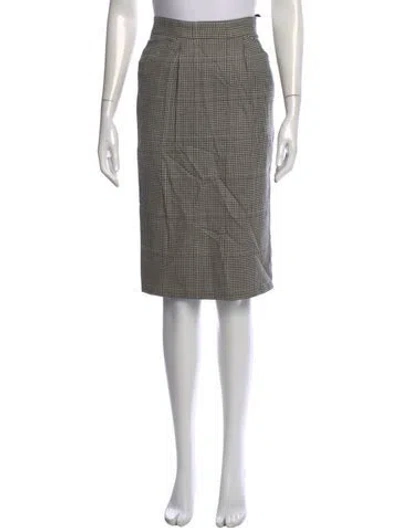 Pre-owned Lanvin Silk Midi Length Skirt In Black