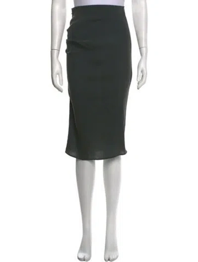 Pre-owned Lanvin Silk Midi Length Skirt In Green