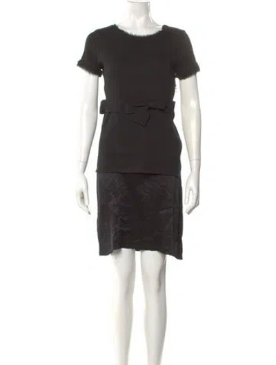 Pre-owned Lanvin Silk Mini Dress In Black