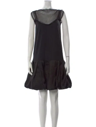 Pre-owned Lanvin Silk Mini Dress In Black