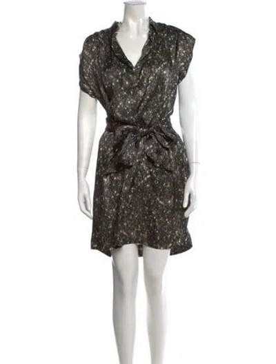 Pre-owned Lanvin Silk Mini Dress In Black