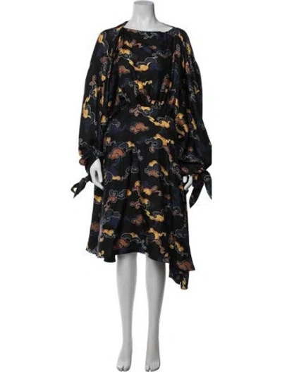 Pre-owned Lanvin Silk Mini Dress In Black
