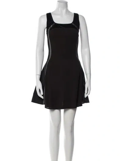 Pre-owned Lanvin Silk Mini Dress In Black
