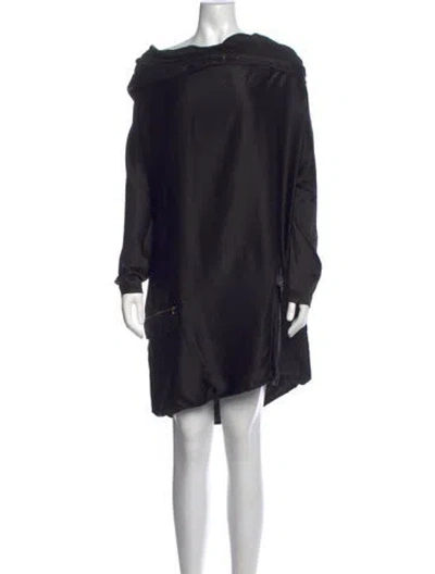 Pre-owned Lanvin Silk Mini Dress In Black