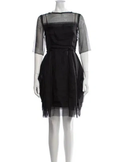 Pre-owned Lanvin Silk Mini Dress In Black
