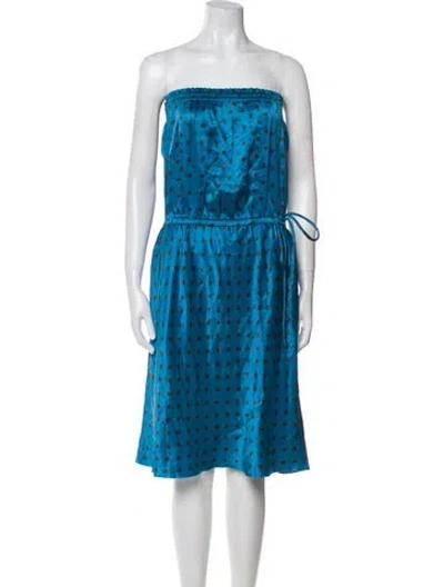 Pre-owned Lanvin Silk Mini Dress In Blue