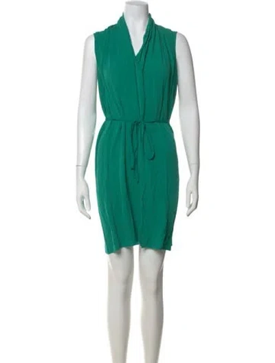 Pre-owned Lanvin Silk Mini Dress In Blue