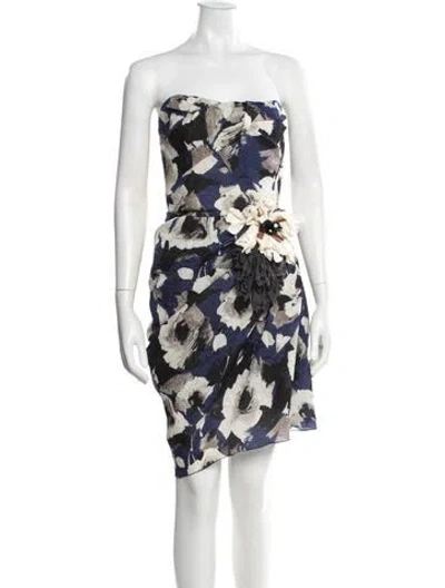 Pre-owned Lanvin Silk Mini Dress In Blue